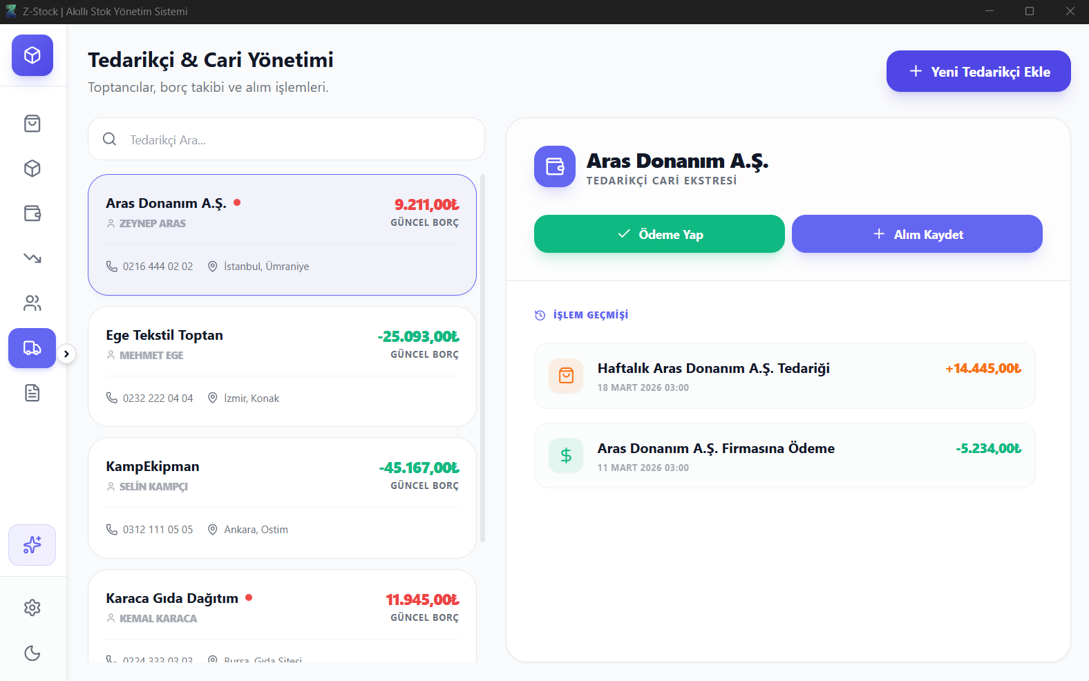Z-Stock Tedarik Yönetimi
